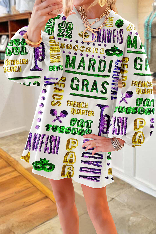Unique Mardi Gras Sweatshirt Dress