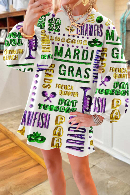 Unique Mardi Gras Sweatshirt Dress