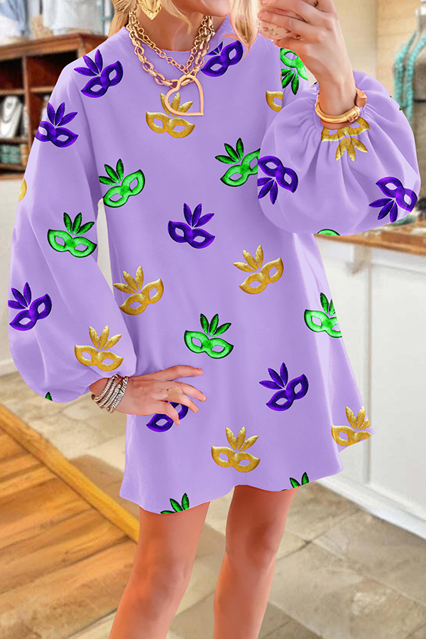 Mardi Gras Mask Sweatshirt Dress