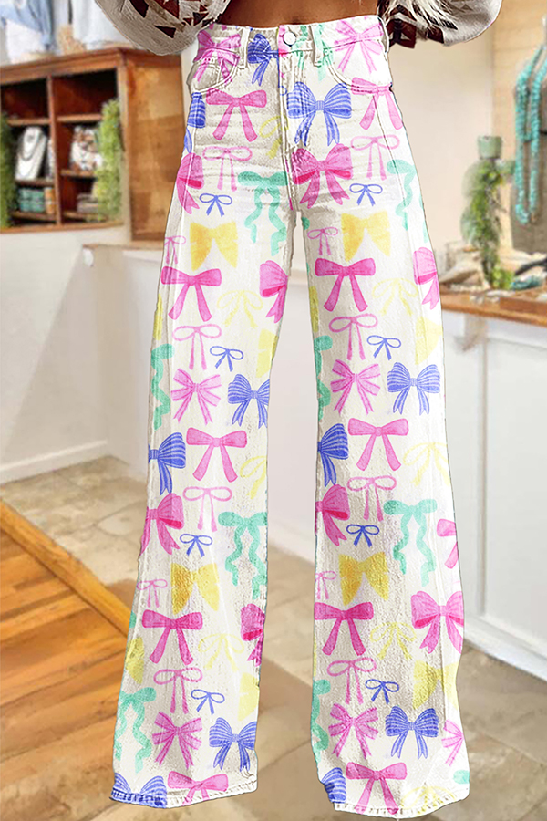 Sweet Bow Wide-Leg Pants