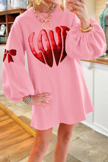 Valentine's Day Love Sweatshirt Dress
