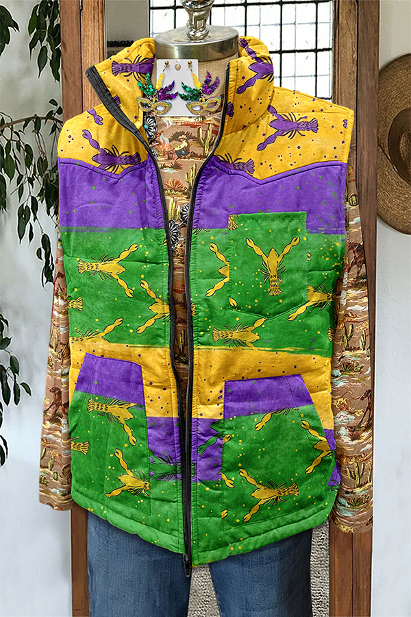 Mardi Gras Crawfish Pocket Vest
