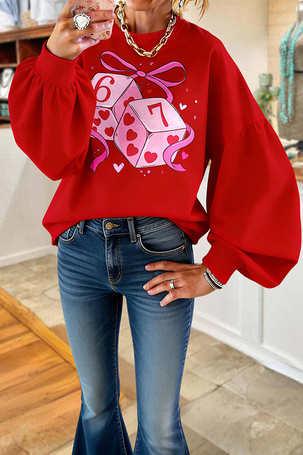Valentine's Day Six Seven Dice Sweatshirt