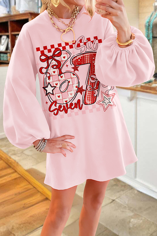 Valentine's Day Six Seven Sweatshirt Dress
