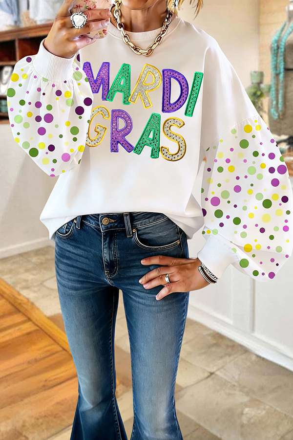 Mardi Gras Polka Dot Sweatshirt