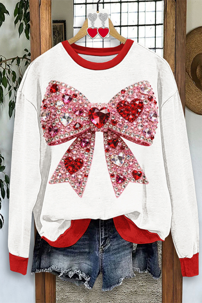 Valentine's Day Bow Heart Sweatshirt