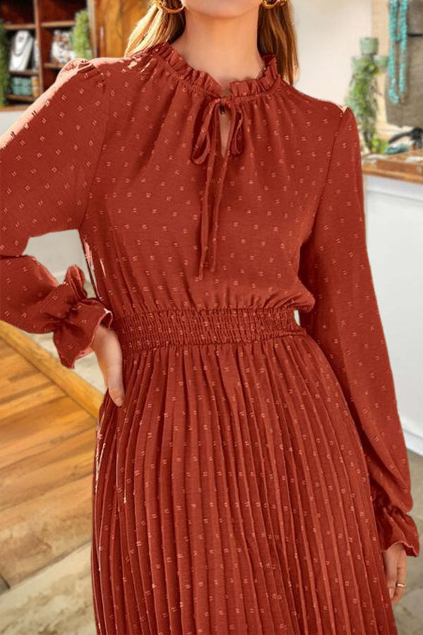 Vacation Polka Dot V-Neck Dress