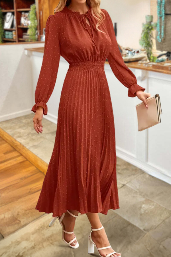 Vacation Polka Dot V-Neck Dress