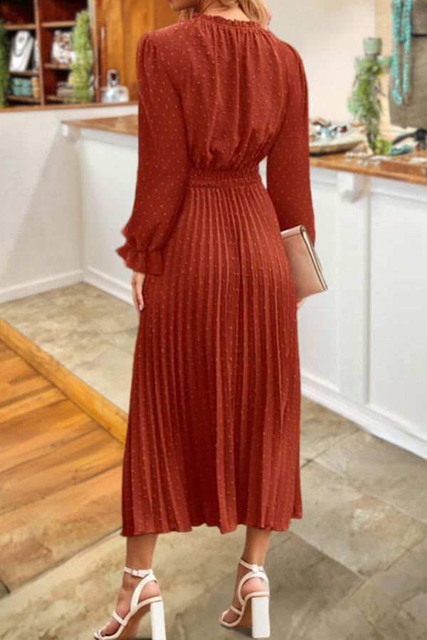 Vacation Polka Dot V-Neck Dress