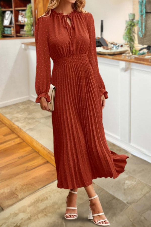 Vacation Polka Dot V-Neck Dress