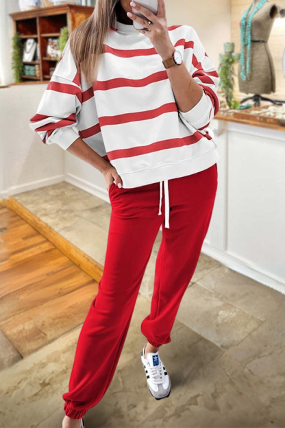 Classic Striped Top And Pants Two-Piece Set