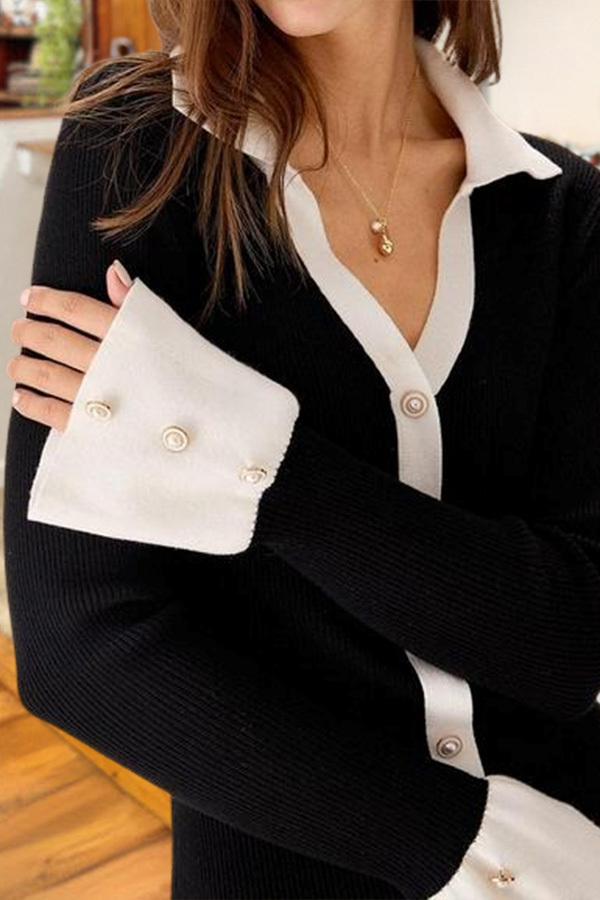 Classic Ruffled Knit Dress