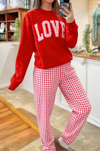 Galentine's Day Party Top And Pants Two-Piece Set