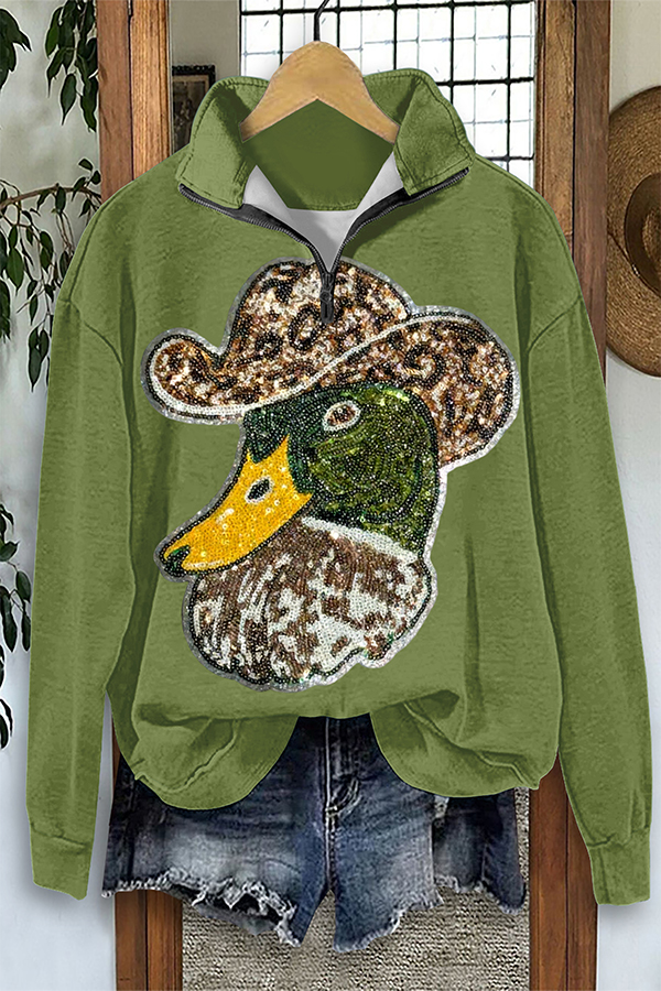 Western Wild Duck Zipper Sweatshirt
