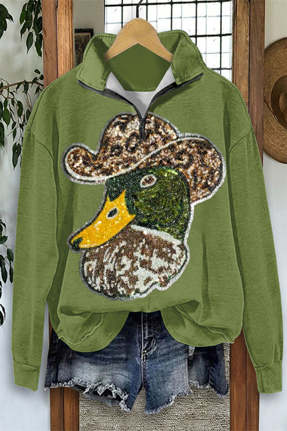 Western Wild Duck Zipper Sweatshirt