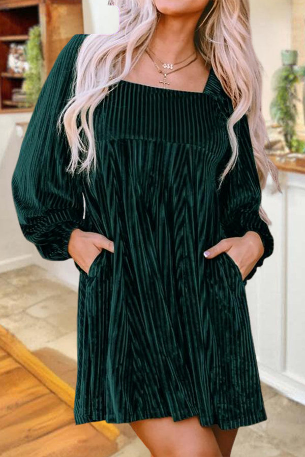 Women's dress | Classic Textured Velvet Square Neck Dress |ladyboutiquebd