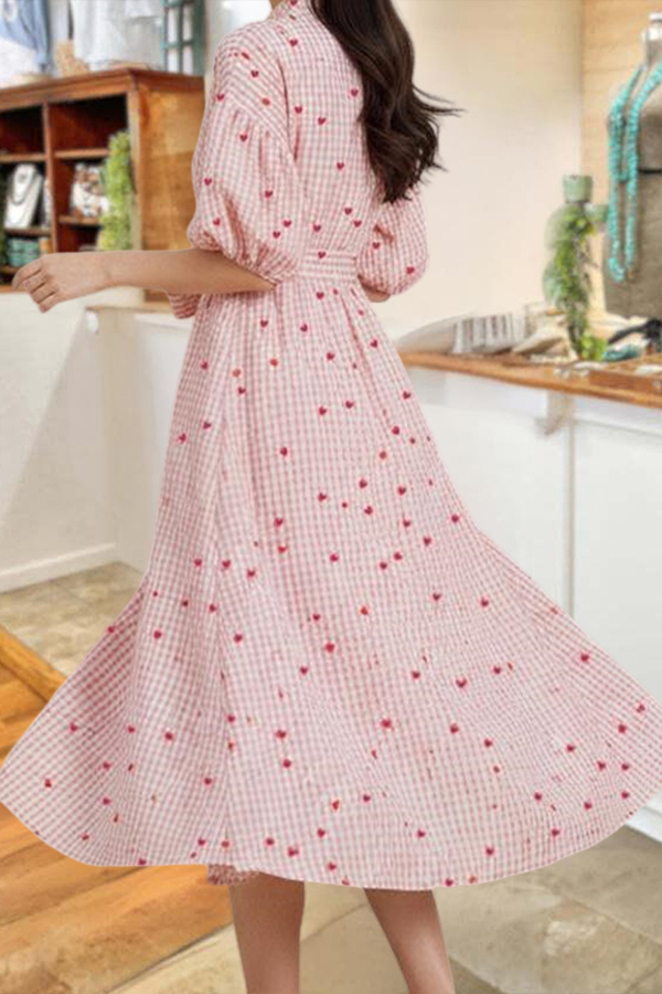 Sweet Valentine's Day Plaid Heart Dress