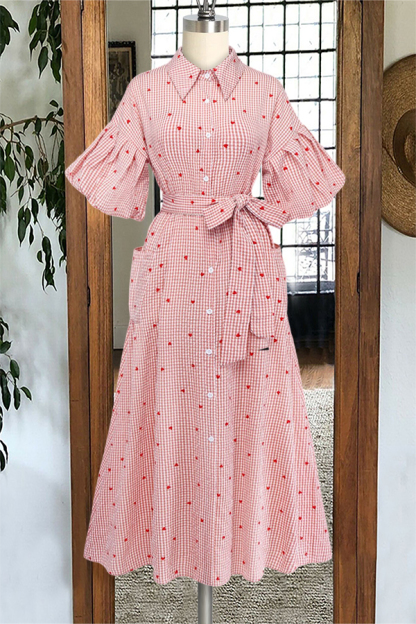 Sweet Valentine's Day Plaid Heart Dress