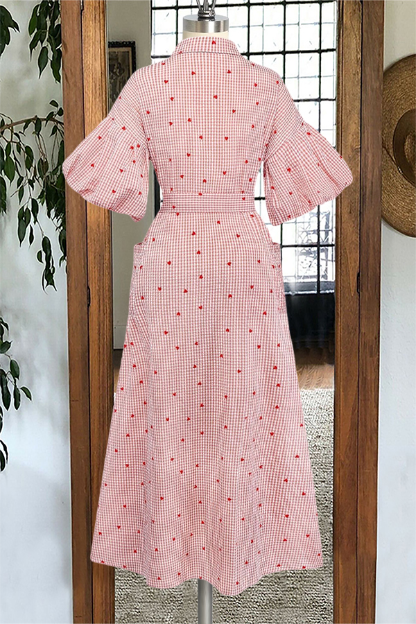 Sweet Valentine's Day Plaid Heart Dress