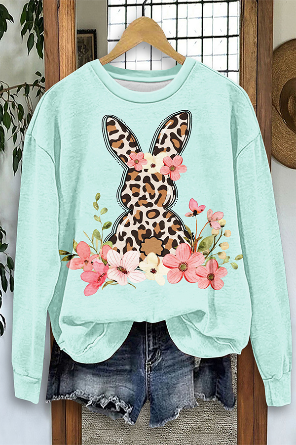 Cute Easter Bunny Floral Sweatshirt