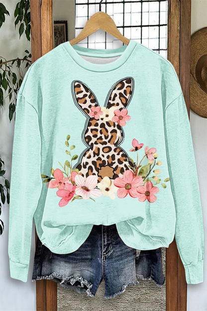 Cute Easter Bunny Floral Sweatshirt
