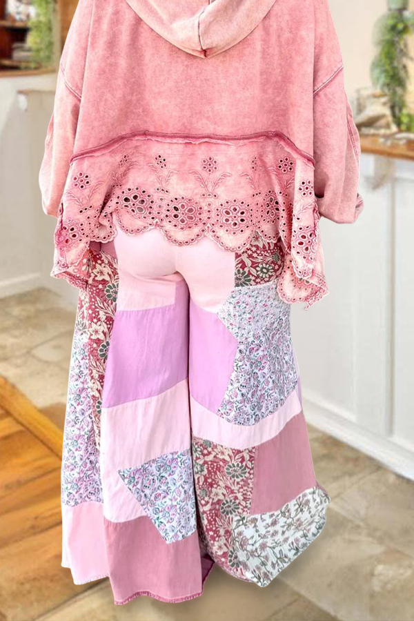 Sweet Floral Patchwork Pants