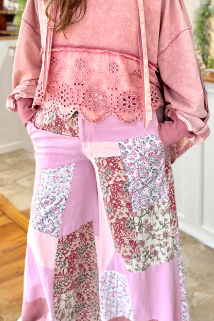 Sweet Floral Patchwork Pants
