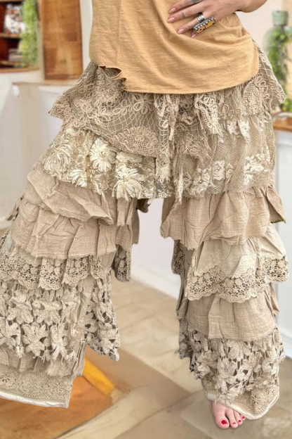 Vintage Lace Ruffled Pants