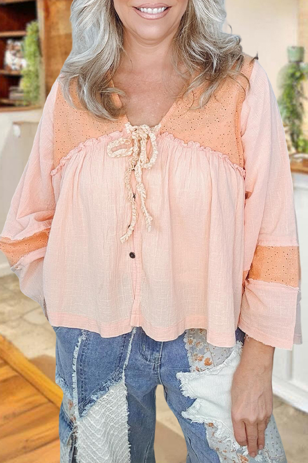 Sweet Color Block Blouses