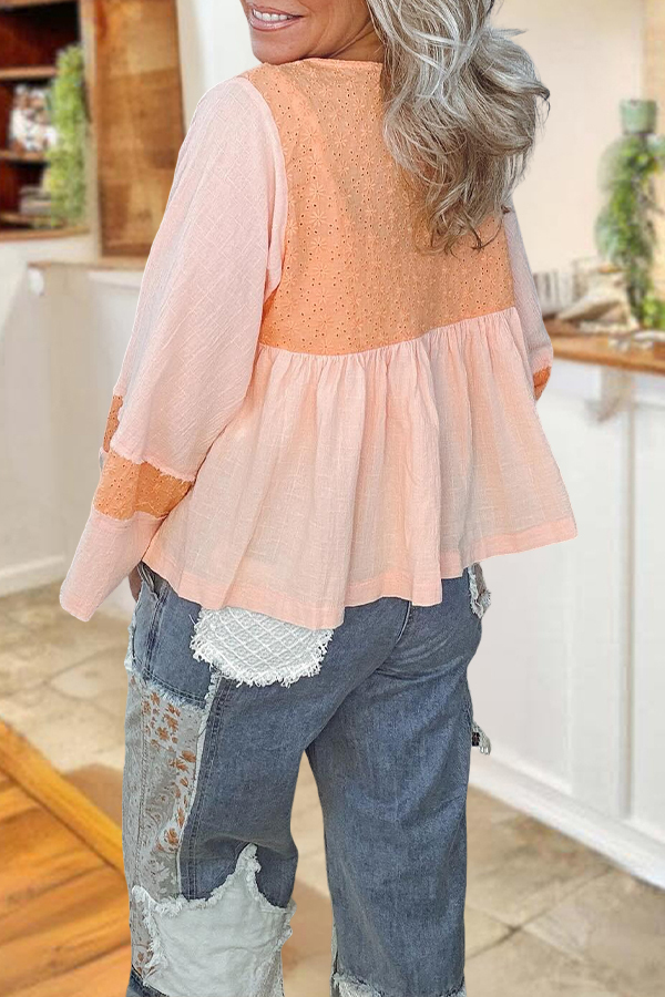 Sweet Color Block Blouses