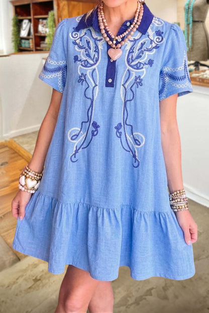 Fresh Abstract Print Mini Dress