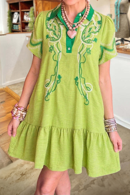 Fresh Abstract Print Mini Dress