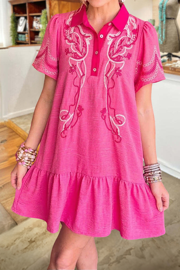 Fresh Abstract Print Mini Dress