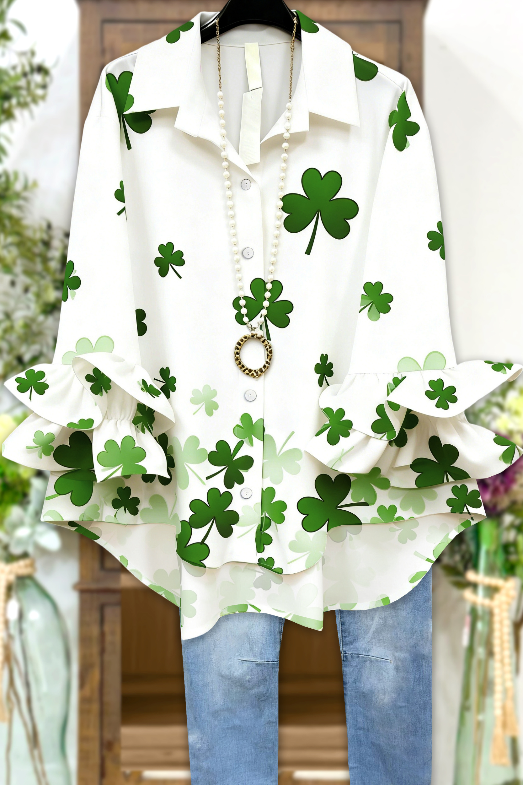 Fresh St. Patrick's Day Ruffle Blouses