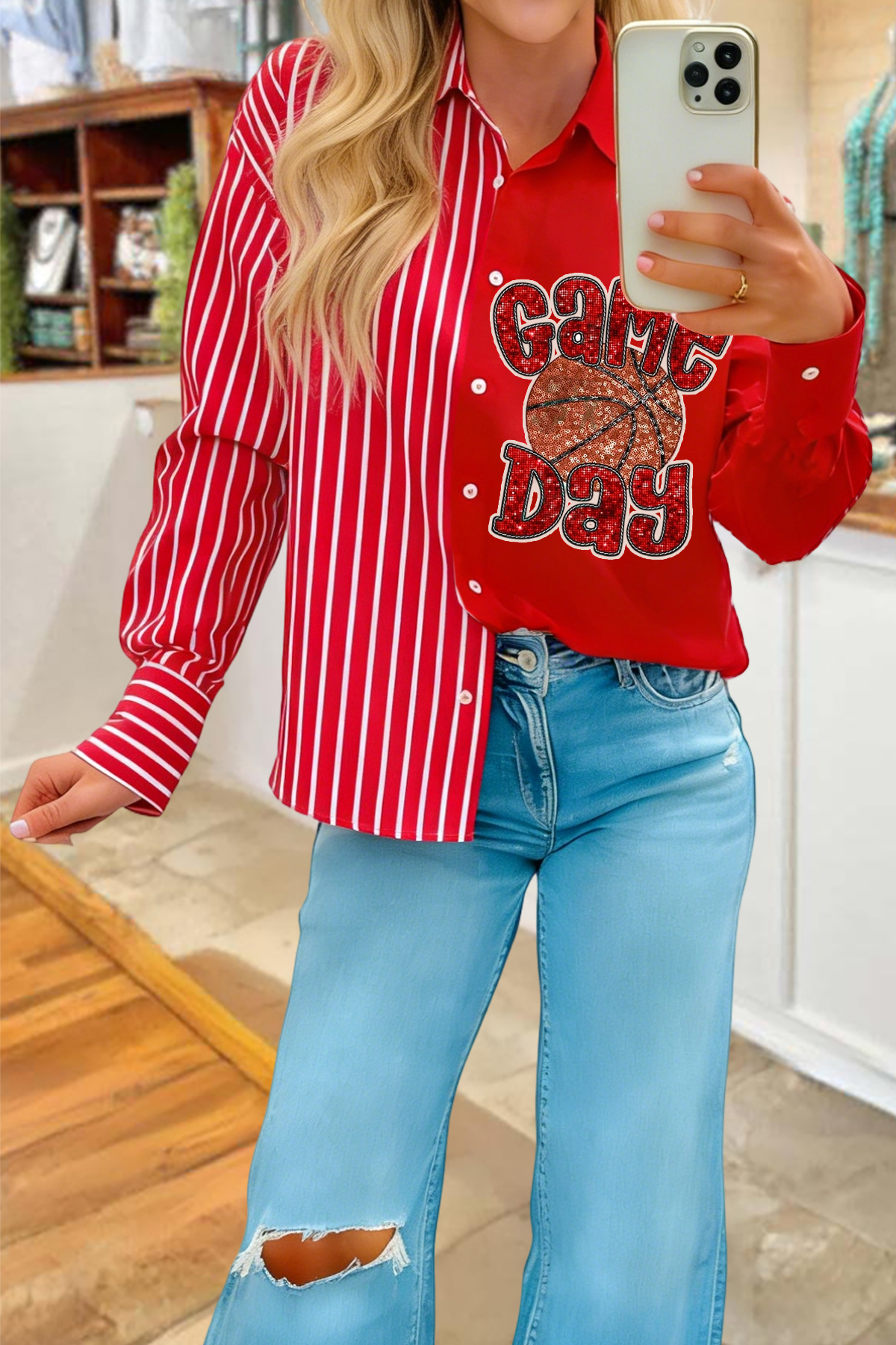 Basketball Game Day Striped Shirts