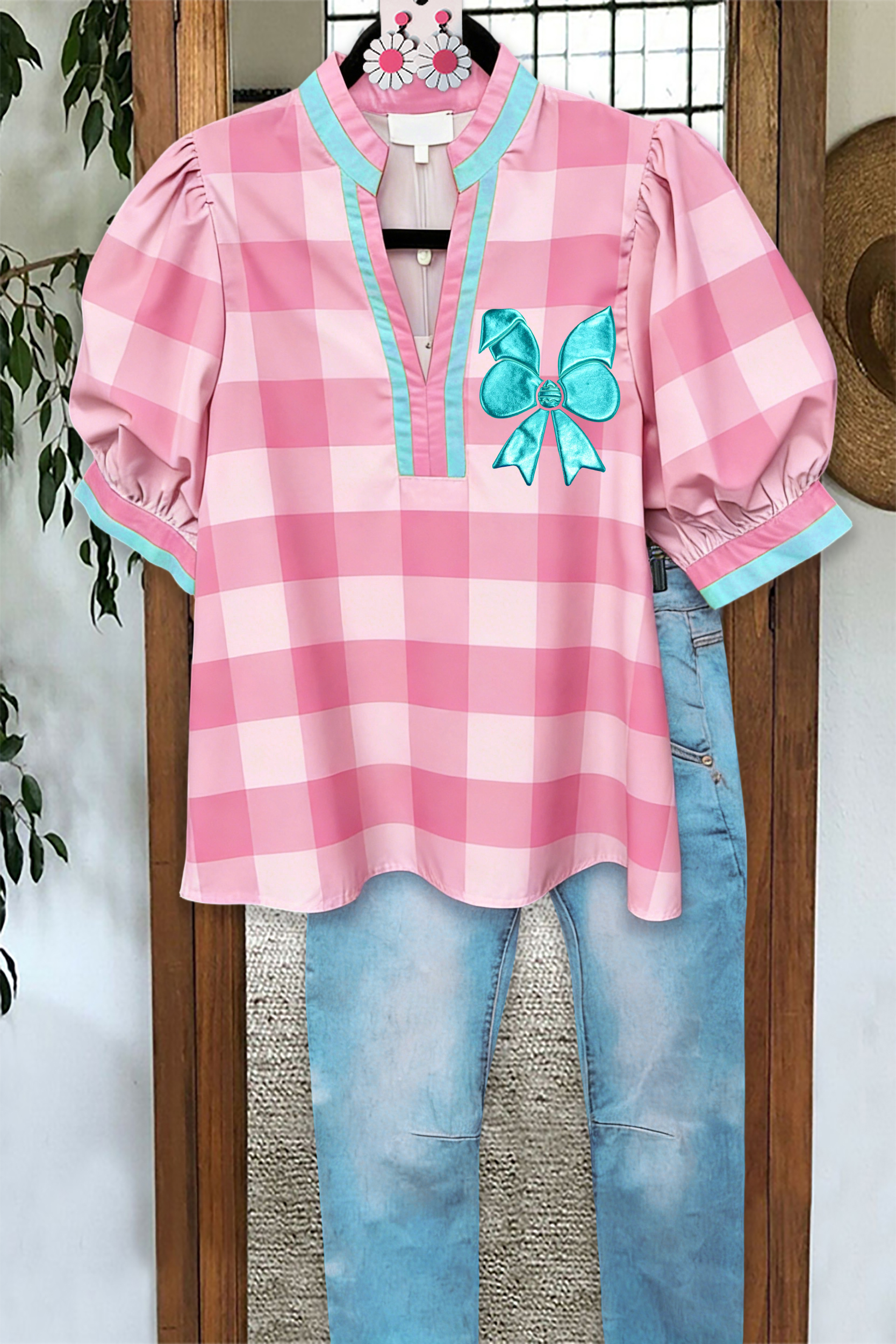 Women's blouse | Cute Easter Bunny Puff Sleeve Blouses |ladyboutiquebd