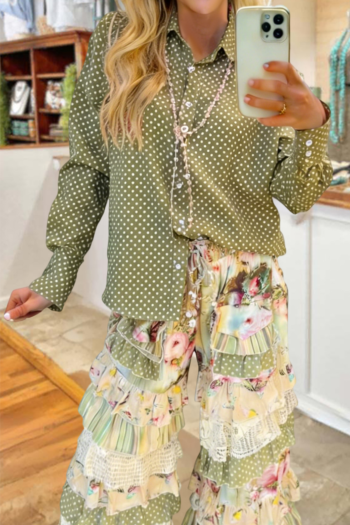 Classic Polka Dot Long Sleeve Shirts