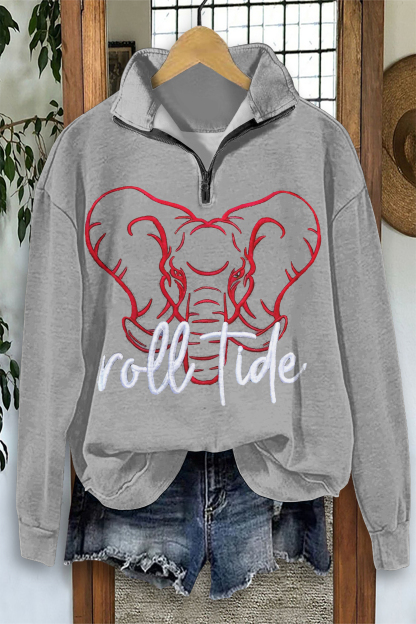 Game Day Elephant Zip-Up Sweatshirt