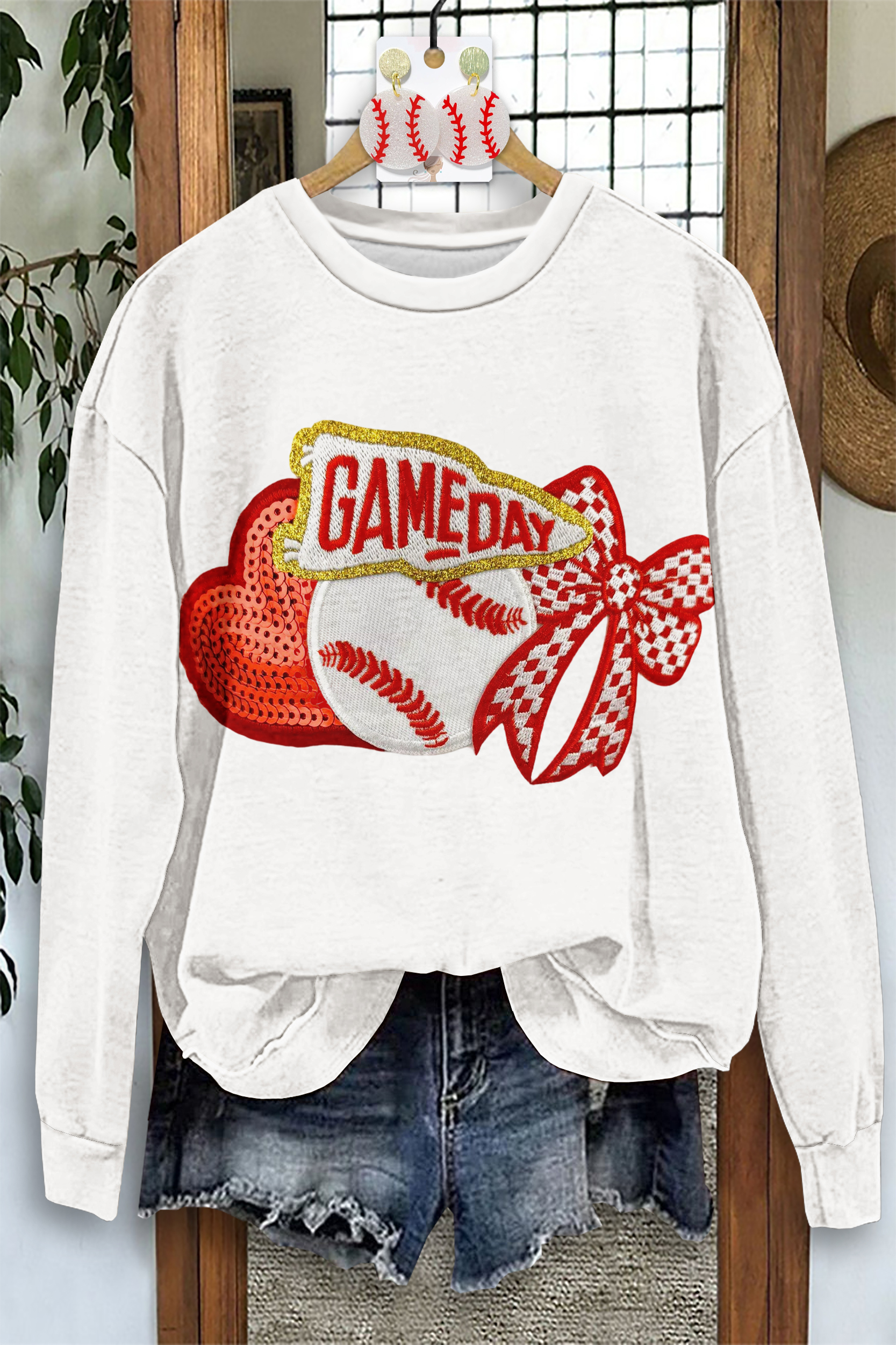 Casual Baseball Game Day Sweatshirt