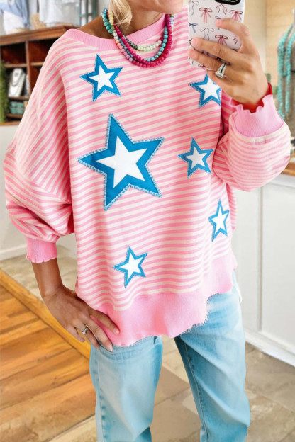 Casual USA Stripe Star Sweatshirt