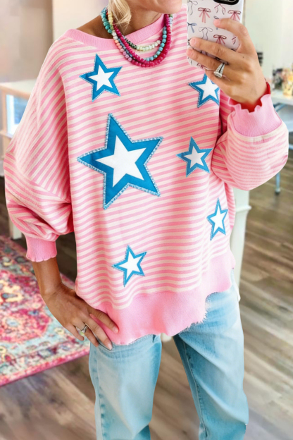 Casual USA Stripe Star Sweatshirt
