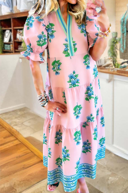 Floral V-Neck Maxi Dress
