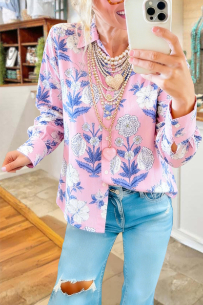 Sweet Floral Long Sleeve Blouse
