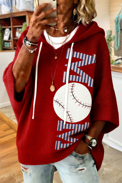 Baseball Game Day Mom Hooded Sweater