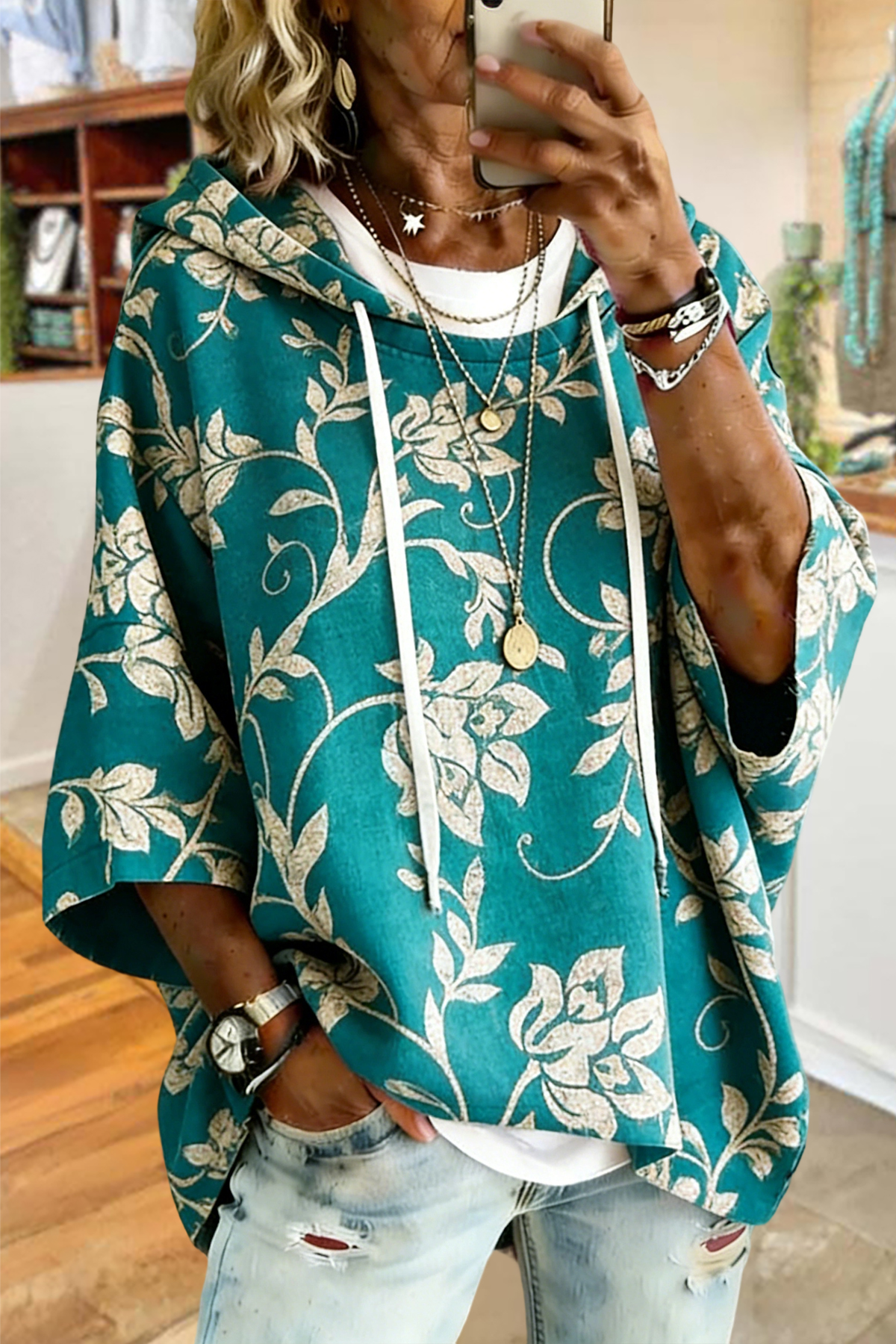 Classic Plaid Floral Hoodie