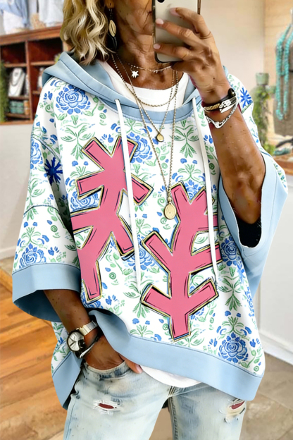 Fresh Floral Baseball Game Day Hoodie