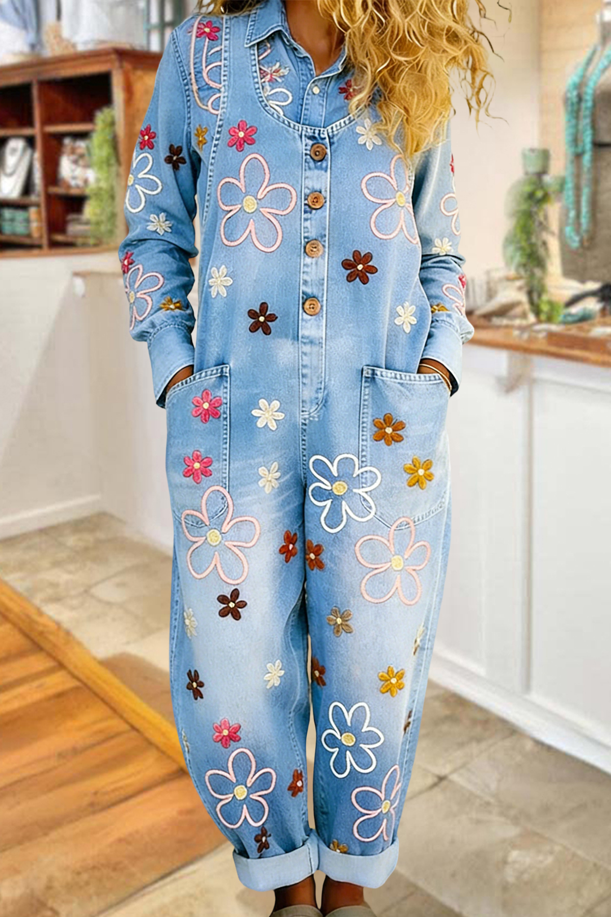 Classic Floral Print Long Sleeve Shirt