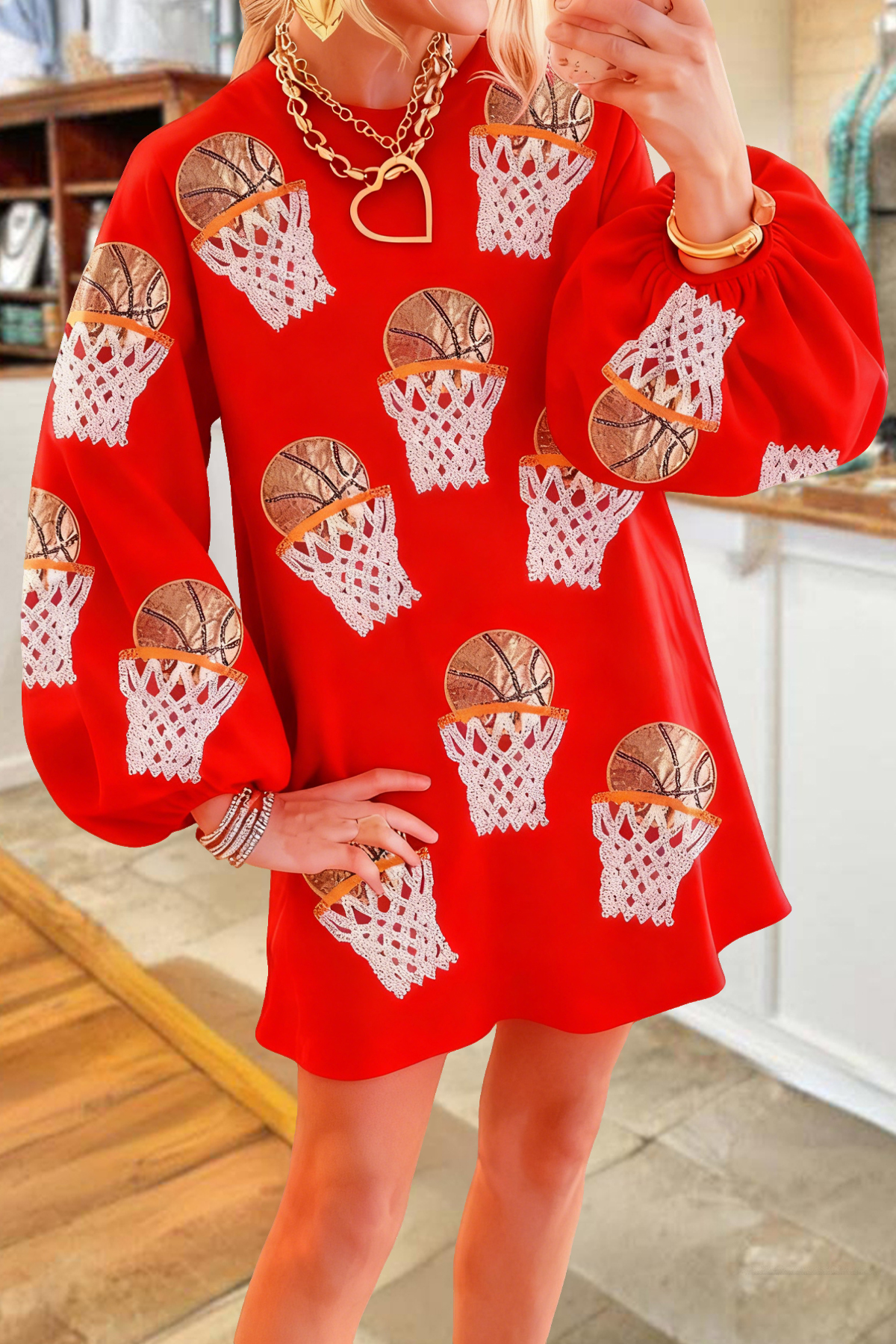 Classic Basketball Game Day Sweatshirt Dress