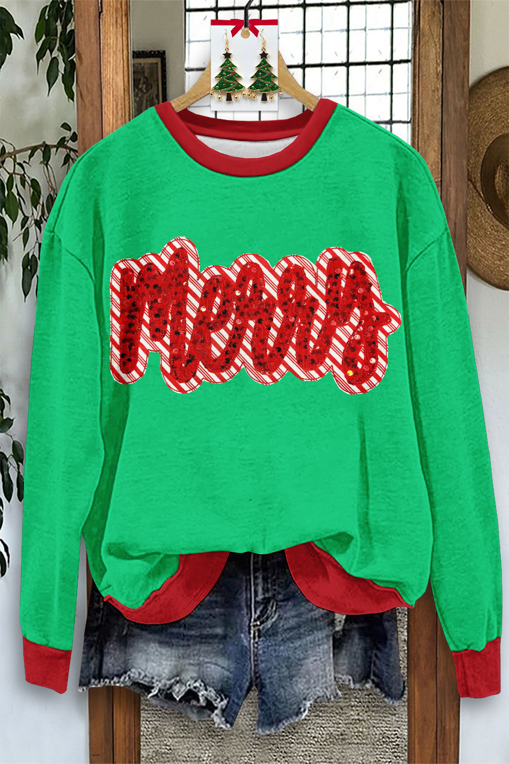 Merry Christmas Print Sweatshirt