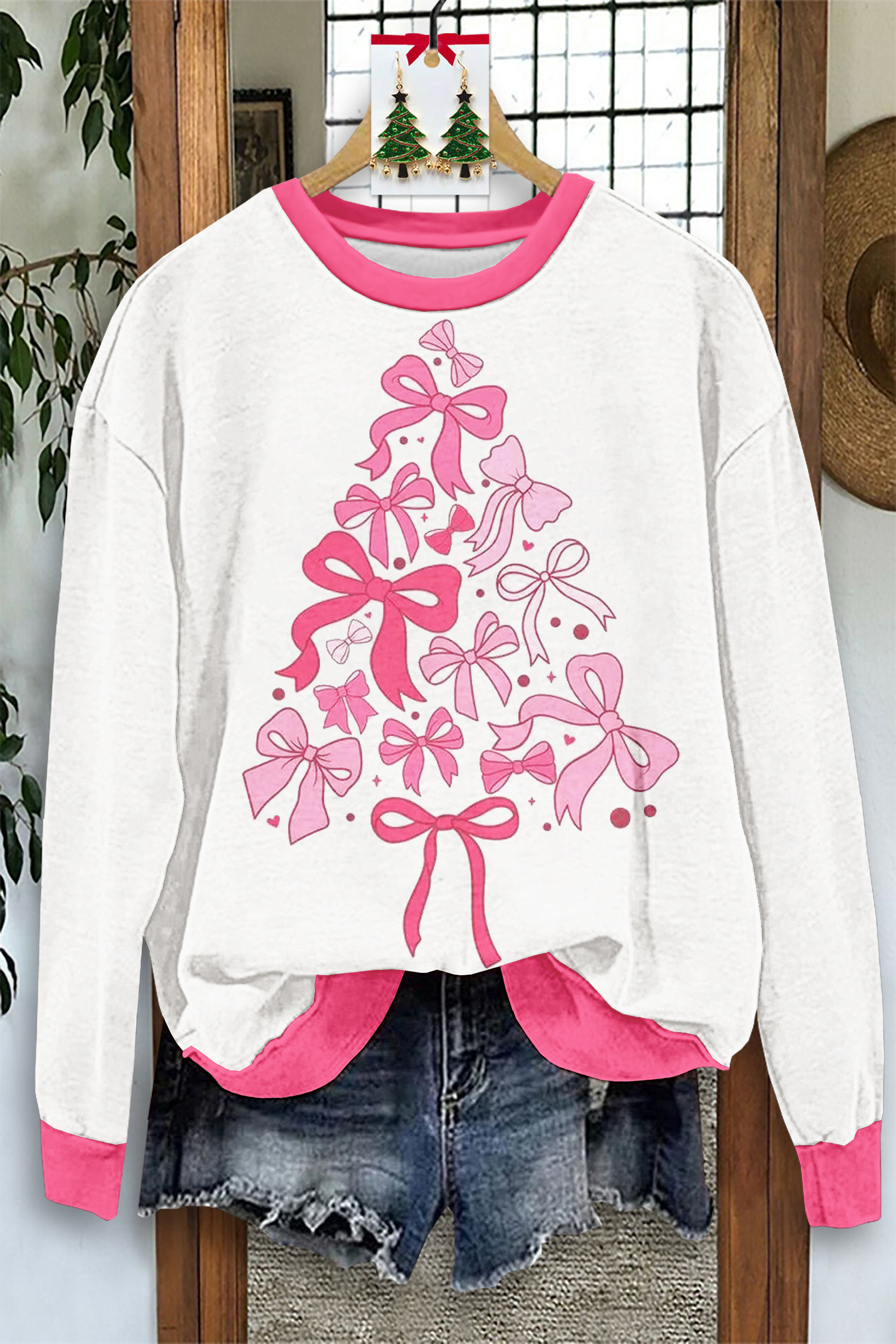 Sweet Christmas Bow Sweatshirt